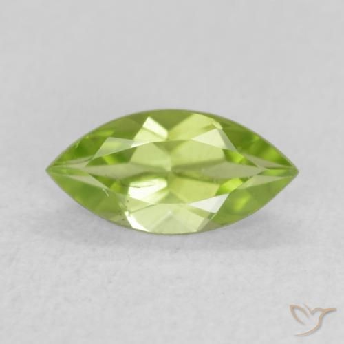 0.61ct 天然 ライブリーグリーン ペリドット, マーキーズ, VVS-VS