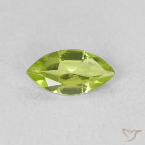 0.55ct 天然 ミディアムグリーン ペリドット, マーキーズ, VS