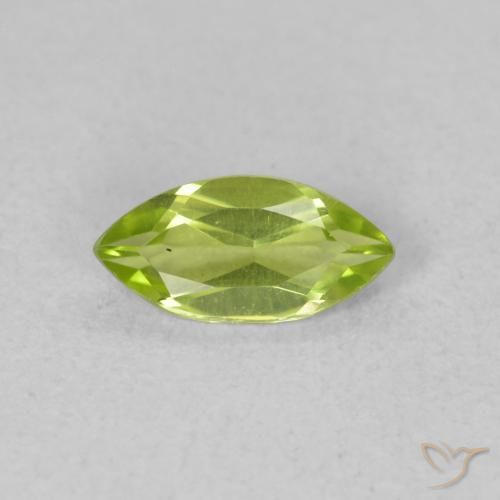 0.58ct 天然 ミディアムグリーン ペリドット, マーキーズ, VVS-VS