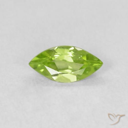 0.55ct 天然 ライブリーグリーン ペリドット, マーキーズ, VS