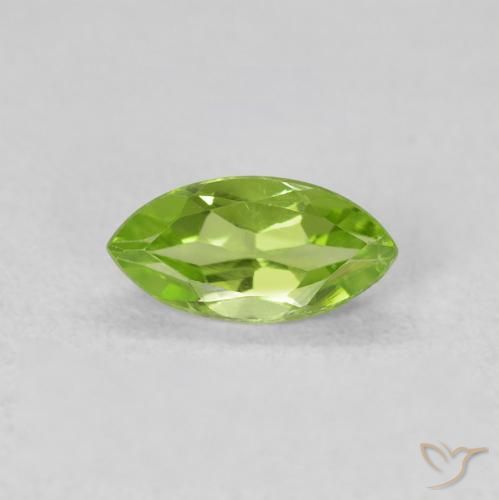 0.65ct 天然 ライブリーグリーン ペリドット, マーキーズ, VS