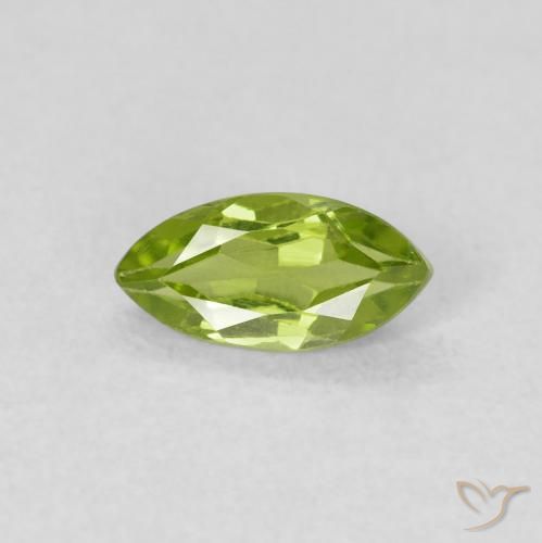 0.65ct 天然 ミディアムグリーン ペリドット, マーキーズ, VS