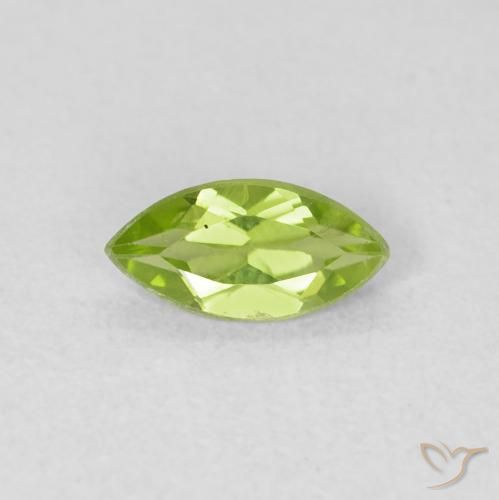 0.55ct 天然 薄いライブリーグリーン ペリドット, マーキーズ, VS