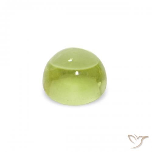 0.38カラットの天然オリーブグリーンペリドット、ラウンドカット、透明