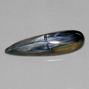 6.91カラットの天然マルチカラーピーターサイト（26.2×7.7 mm・洋梨の形）