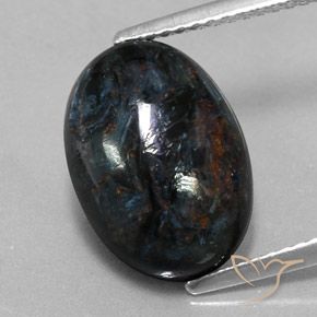 6.05ct 天然 ブラック ピーターサイト, 楕円形, オペーク