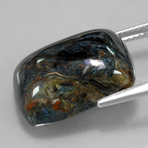 14.99カラットの天然マルチカラーピーターサイト（18.2×13.2 mm・クッションカット）