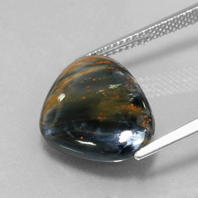 6.86カラットの天然マルチカラーピーターサイト、洋梨の形、オペーク