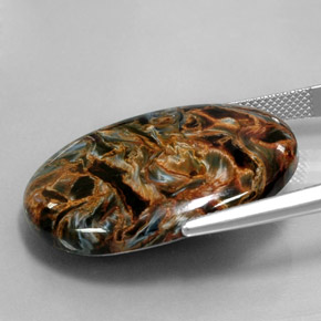 30.96カラットの天然マルチカラーピーターサイト、オーバルカット、オペーク