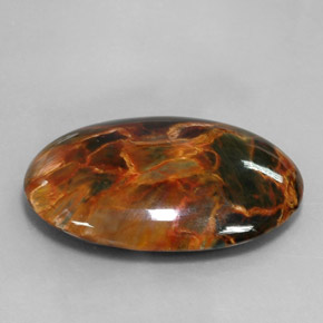 24.67カラットの天然マルチカラーピーターサイト（30×21.9 mm・オーバルカット）
