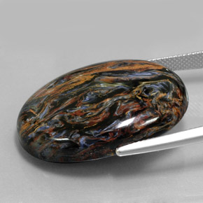 36.77カラットの天然マルチカラーピーターサイト、オーバルカット、オペーク