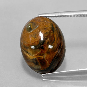 7.00カラットの天然マルチカラーピーターサイト（15.7×12 mm・オーバルカット）
