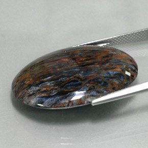 21.37カラットの天然マルチカラーピーターサイト、オーバルカット、オペーク