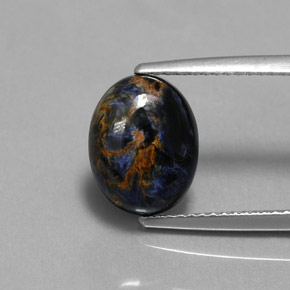 3.23カラットの天然マルチカラーピーターサイト、オーバルカット、オペーク