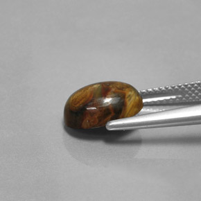 2.99カラットの天然マルチカラーピーターサイト、オーバルカット、オペーク