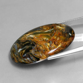 30.21カラットの天然マルチカラーピーターサイト、オーバルカット、オペーク