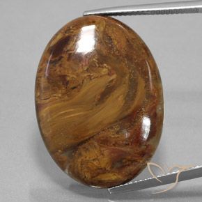 25.45ct 天然 ミディアムブラウン ピーターサイト, 楕円形, オペーク