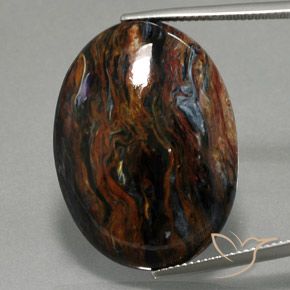 30.02ct 天然 マルチカラー ピーターサイト, 楕円形, オペーク