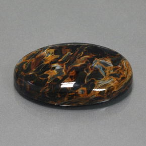 36.58カラットの天然灰色がかった青ピーターサイト（30.2×22.2 mm・オーバルカット）