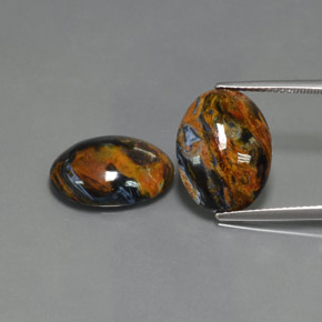カラットの天然灰色がかった青ピーターサイト（15.9×12.1 mm・オーバルカット）