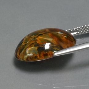 7.00カラットの天然マルチカラーピーターサイト、オーバルカット、オペーク