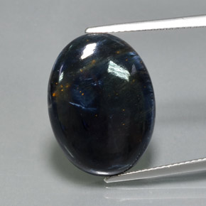 10.70カラットの天然マルチカラーピーターサイト（20x15.1 mm・オーバルカット）