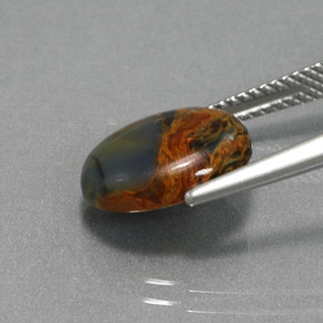 3.60カラットの天然マルチカラーピーターサイト（12.3×10.1 mm・オーバルカット）