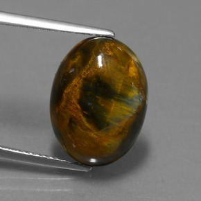 7.40カラットの天然マルチカラーピーターサイト、オーバルカット、オペーク