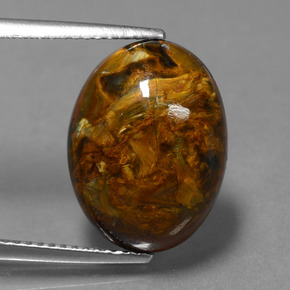 7.19カラットの天然マルチカラーピーターサイト（16x12.1 mm・オーバルカット）