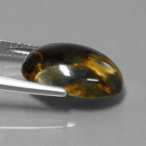 7.07カラットの天然マルチカラーピーターサイト、オーバルカット、オペーク