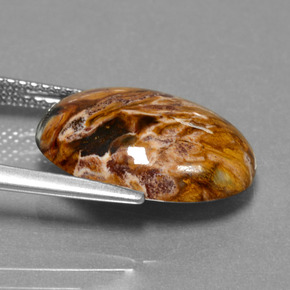 6.54カラットの天然マルチカラーピーターサイト、オーバルカット、オペーク