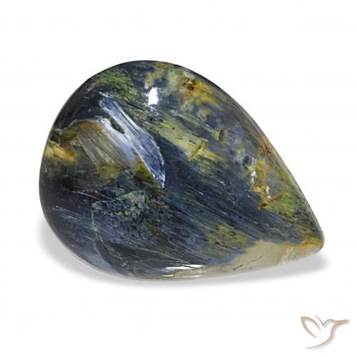 10.57カラットの天然マルチカラーピーターサイト、洋梨の形、オペーク