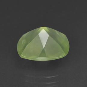 5.29カラットの天然Medium Green プレナイト（12×10 mm・クッションカット）