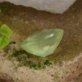 10.07カラットの天然Pale Pear Green プレナイト（15.8×11.9 mm・オーバルカット）