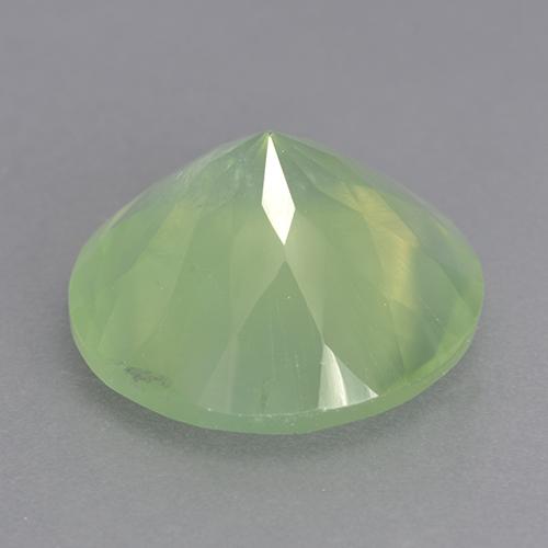 9.13カラットの天然Yellow Green プレナイト（14.03 mm・ラウンドカット）