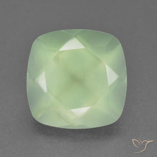 6.93ct 天然 ライトグリーン プレナイト, クッション, 半透明
