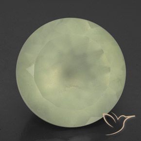 9.06ct 天然 Olive Green  プレナイト, ラウンド, 半透明