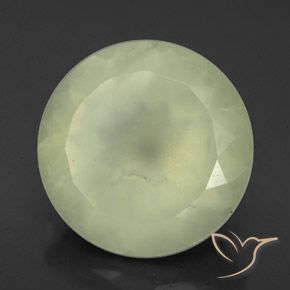 9.06カラットの天然Olive Green プレナイト、ラウンド、半透明