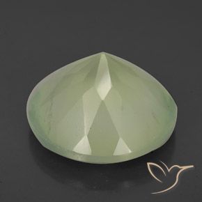 9.06カラットの天然Olive Green プレナイト、ラウンド、半透明