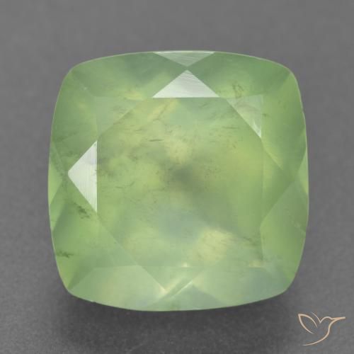 7.60ct 天然 ミディアムグリーン プレナイト, クッション, 半透明
