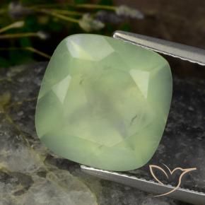 6.97カラットの天然Pale Pear Green プレナイト、クッション、半透明