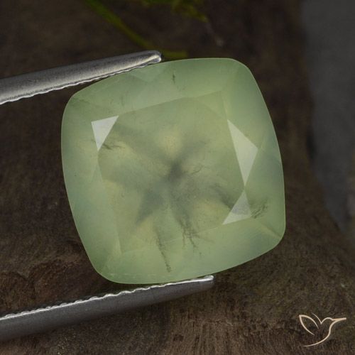 7.26ct 天然 Yellow Green  プレナイト, クッション, 半透明