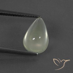 4.50カラットの天然Warm Green    プレナイト、洋梨の形、透明