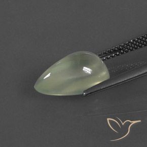 4.50カラットの天然Warm Green    プレナイト、洋梨の形、透明