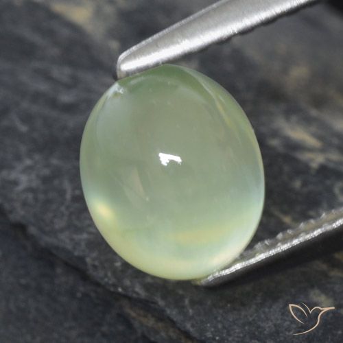 1.59ct 天然 Pale Green  プレナイト, 楕円形, 透明