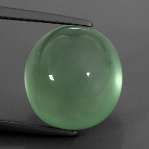 10.30カラットの天然グリーンプレナイト（12×11.3 mm・透明）