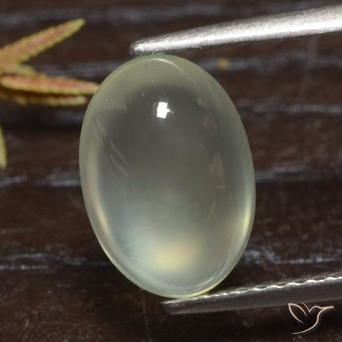 3.18ct 天然 Olive Green  プレナイト, 楕円形, 透明