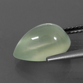 4.38カラットの天然Yellow Green プレナイト（12.1×8.4 mm・透明）