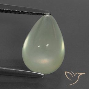 4.26カラットの天然Olive Green プレナイト、洋梨の形、透明/半透明