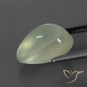4.26カラットの天然Olive Green プレナイト、洋梨の形、透明/半透明